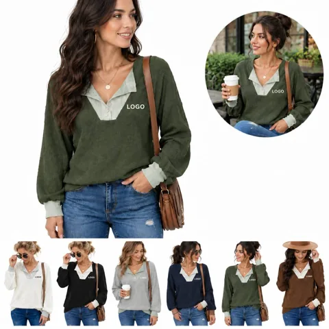 Women's Ribbed Knit Crew Neck Pullover Sweater