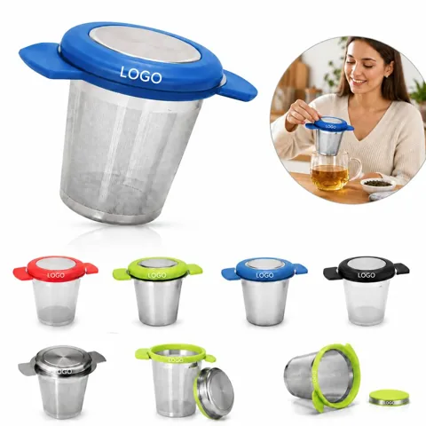 Loose-Leaf Tea Infuser with Snap-Lock Lid and Chain