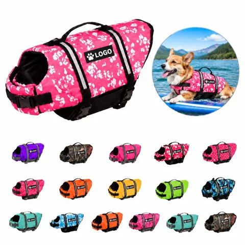Dog Safety Swim Vest with Reflective Strips