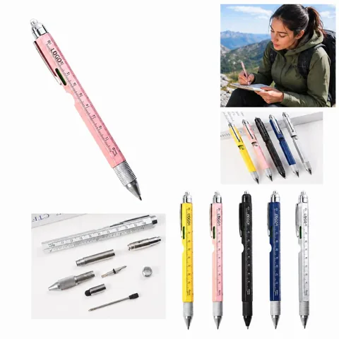 Portable Multi-Function Pen with Ruler and Screwdriver