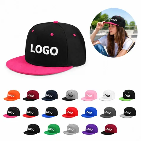Custom Breathable Flat Brim Baseball Cap for Sun Protection