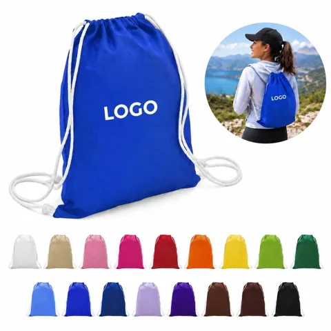 Unisex Canvas Drawstring Backpack for Daily Use