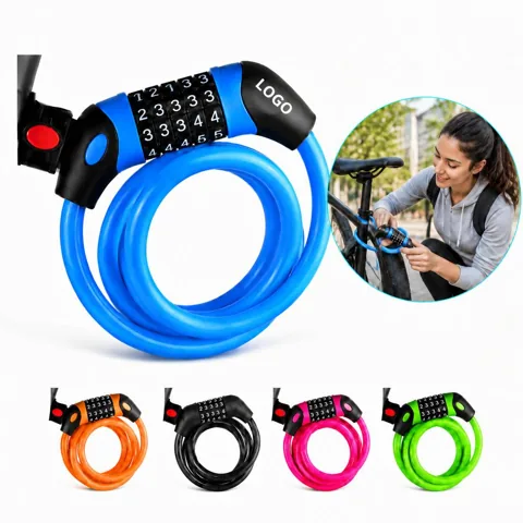 Combination Cable Bike Lock with Resettable Code