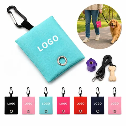 Portable Canvas Dog Waste Bag Holder for Leash