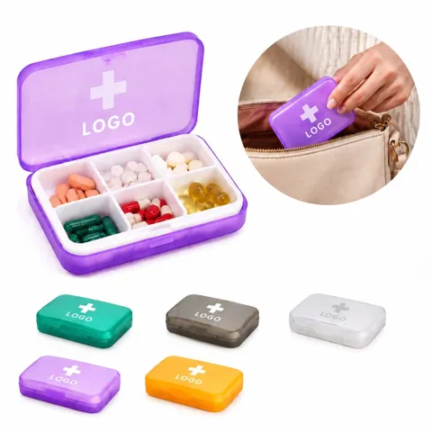 7-Day Compact Travel Pill Case with Snap Lid