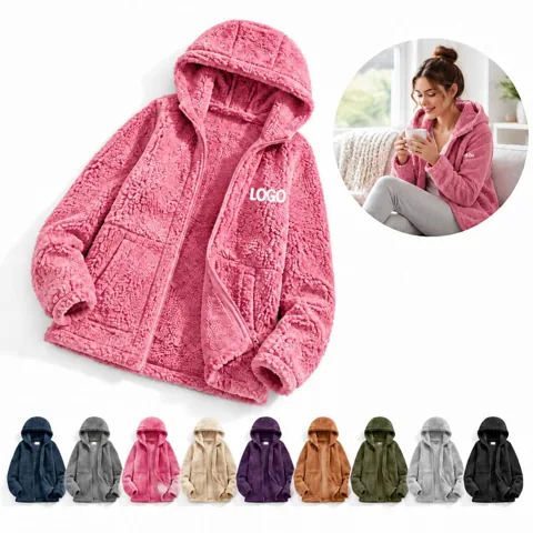 Women's Hooded Wool Blend Coat for Fall Winter