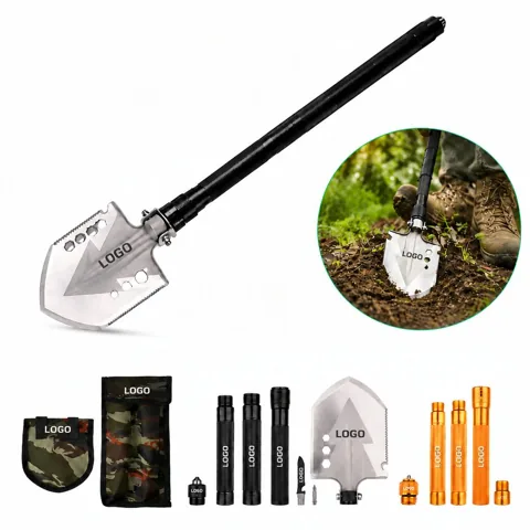 Compact Steel Folding Digging Shovel for Camping and