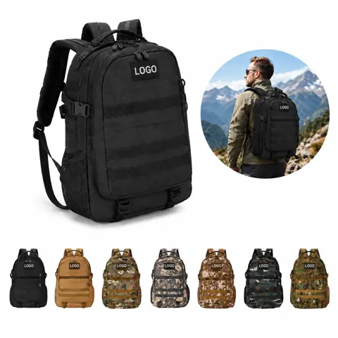 Water-Resistant Camo Oxford Tactical Backpack for Outdoor