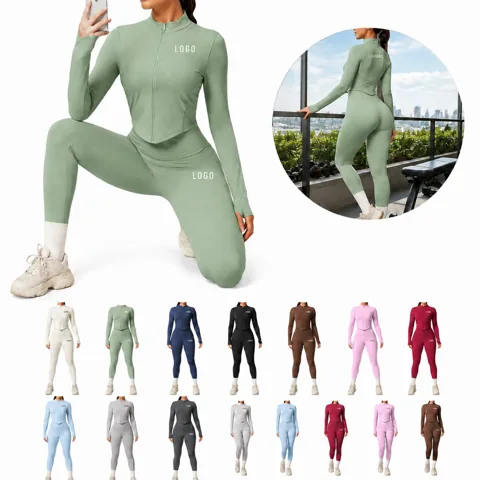 High Elastic Nylon Yoga Set with Moisture-Wicking Fabric