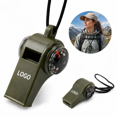 Emergency Survival Whistle with Compass Thermometer