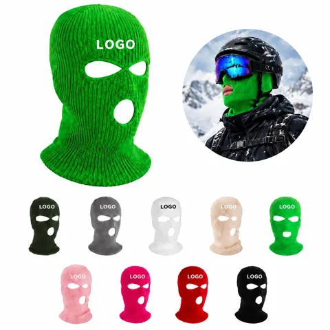 Knitted Full-Face Winter Hat with Neck Cover