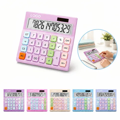 12-Digit Solar Desktop Calculator with Large Display for