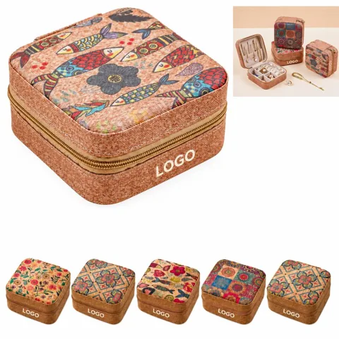 Portable Leather Jewelry Organizer Box with Compartments