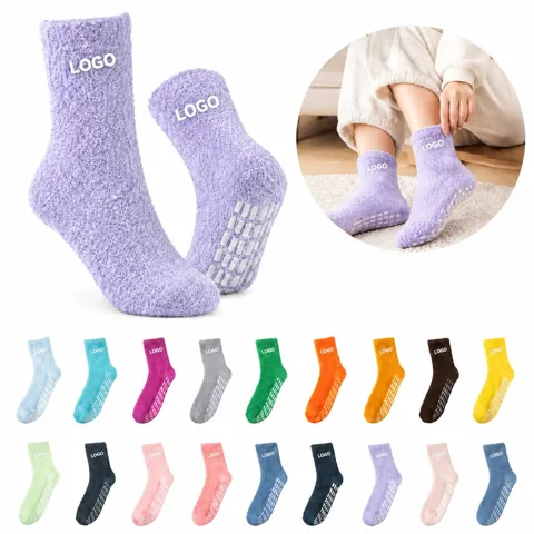 Women's Fuzzy Winter Socks with Anti-Slip Grip