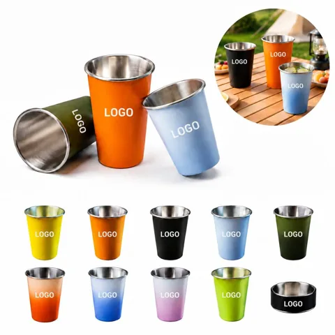 Insulated Stainless Steel Ombre Camping Mug