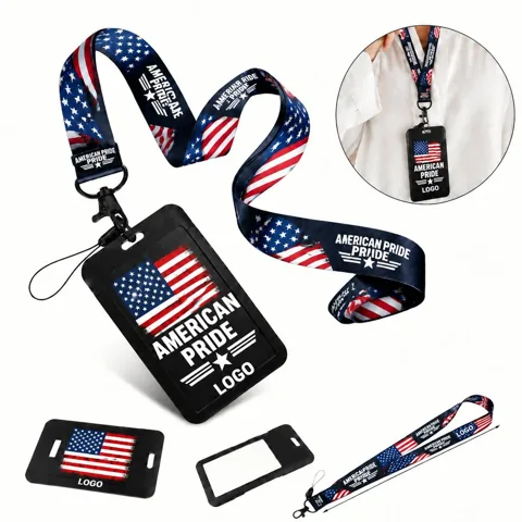 Adjustable Neck Lanyard with Card Pouch for Cell Phone