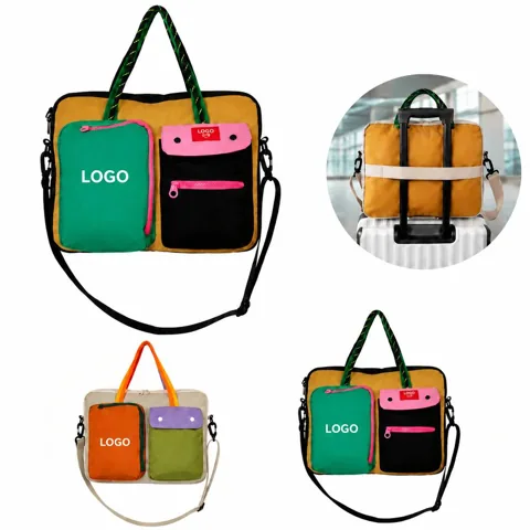 Compact Single-Tone Nylon Crossbody Messenger Bag