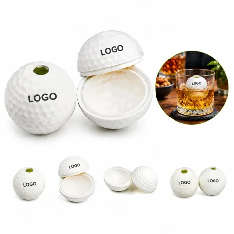 Silicone Golf Ball Shaped Ice Cube Tray 6 Cavity