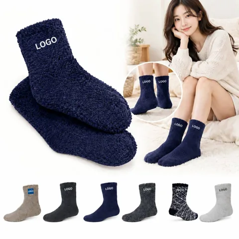 Soft Embroidered Knit Crew Socks for Men and Women