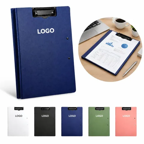 A4 File Folder with Double Metal Clips and Rigid Backing