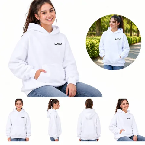 Kids Hooded Fleece Pullover Sweatshirt with Pocket