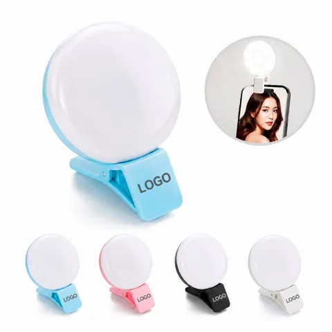 Portable Rechargeable LED Selfie Light with Adjustable Clip