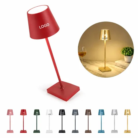 Modern Aluminum Touch Lamp with Rechargeable Cordless Design