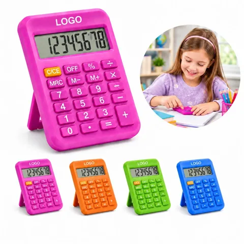 Portable Mini Calculator with LCD Display and Plastic Case