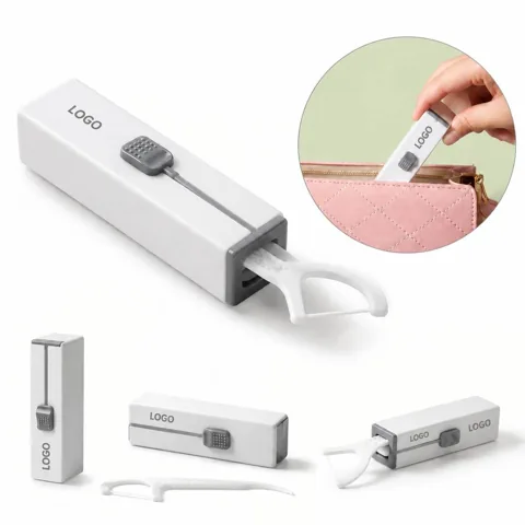 Portable Refillable Dental Floss Dispenser with Cutter