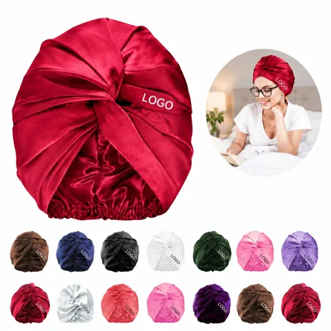 Double-Layer Silk Sleep Cap for Frizz Control