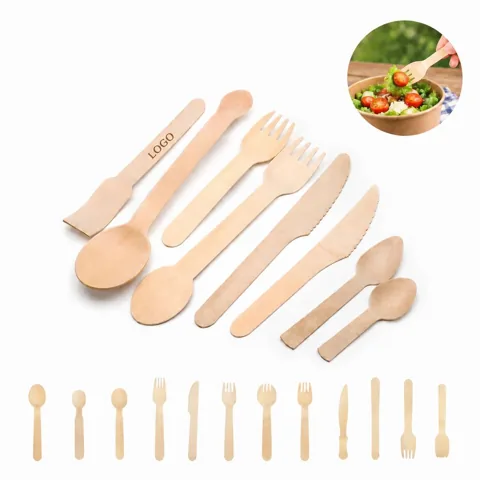 Eco-Friendly Wooden Ice Cream Utensil Set