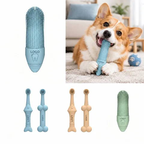 Soft Angled Bristle Pet Toothbrush for Cats and Dogs