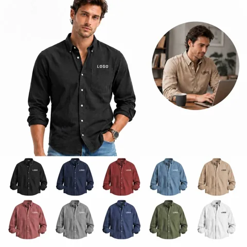 Men's Breathable Collared Long Sleeve Shirt