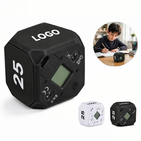 Cube Shaped Visual Timer Clock for Kids Study Countdown