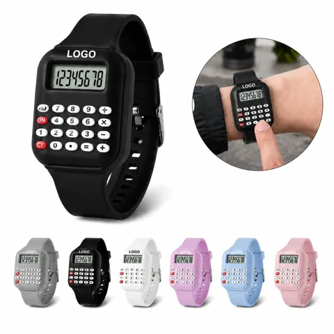 Digital Wrist Watch with Built-in Calculator for Quick Math