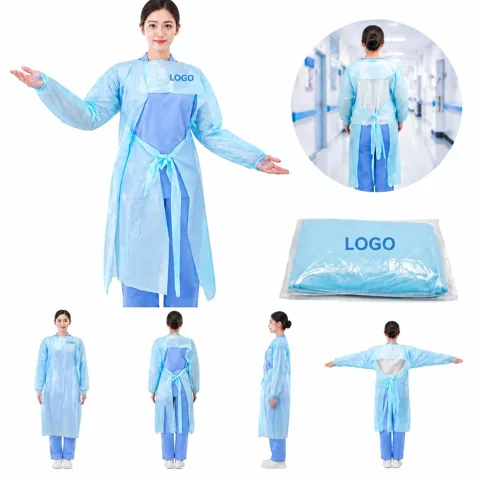 Disposable Protective Isolation Gown with Elastic Cuffs