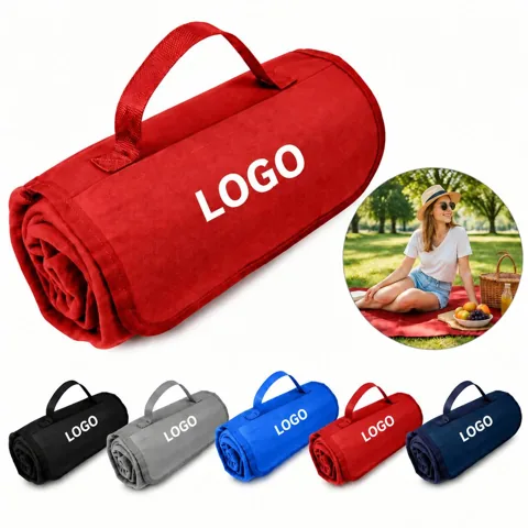 Roll-Up Outdoor Picnic Blanket Portable Fleece