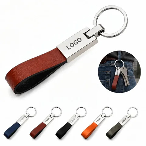 Metal Frame Genuine Leather Key Organizer Holder