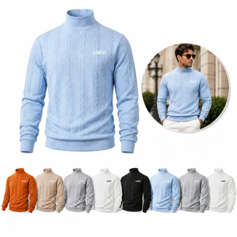 Men's Knit Turtleneck Pullover Sweater