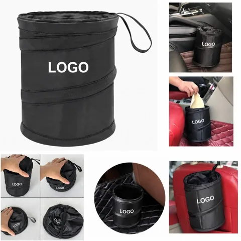 Portable Car Waste Container with Drawstring Closure