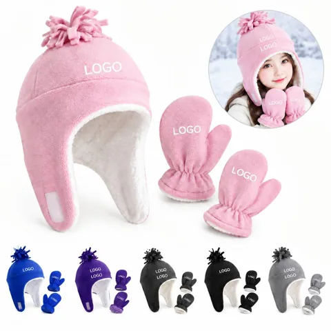 Infant Winter Hat and Mittens Set Soft Warm