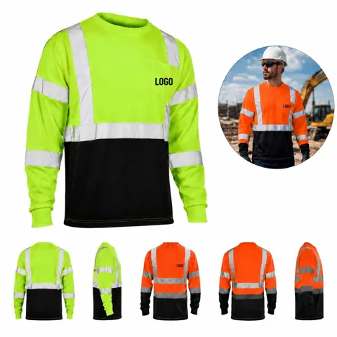 Breathable Reflective Safety Work Shirt for Night Visibility