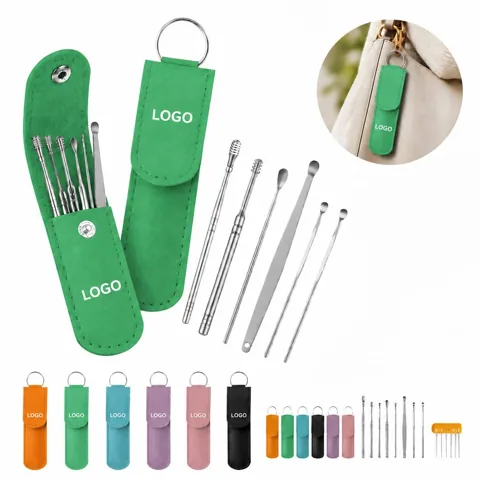 6-Piece Portable Ear Hygiene Tool Kit with Rounded Tips