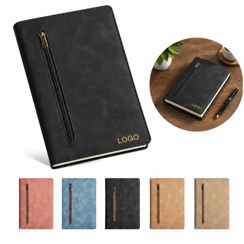 Durable Leather Journal with Attached Pen and Lined Pages
