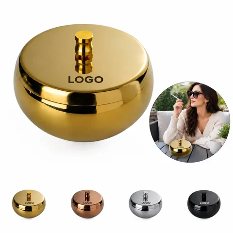 Steel Ashtray with Lid for Indoor Outdoor Use
