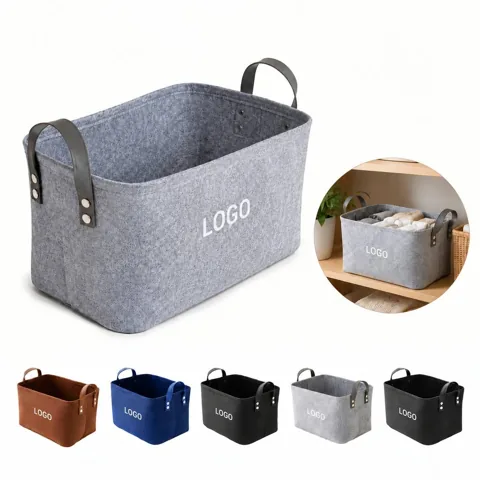 Collapsible Home Storage Bin with Reinforced Handles