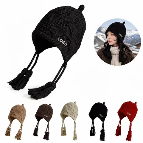 Women's Vintage Wide Brim Tassel Hat