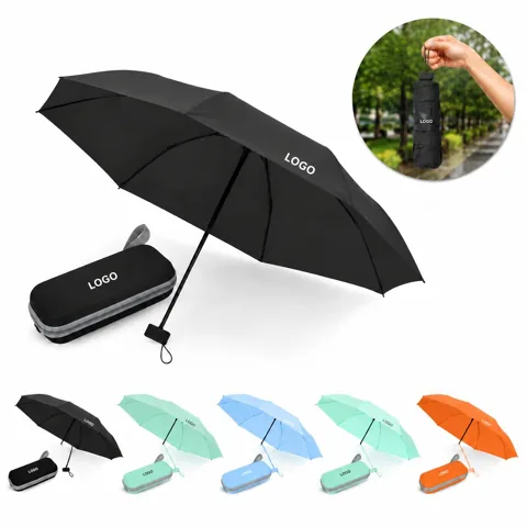 Compact Travel Umbrella with Storage Case