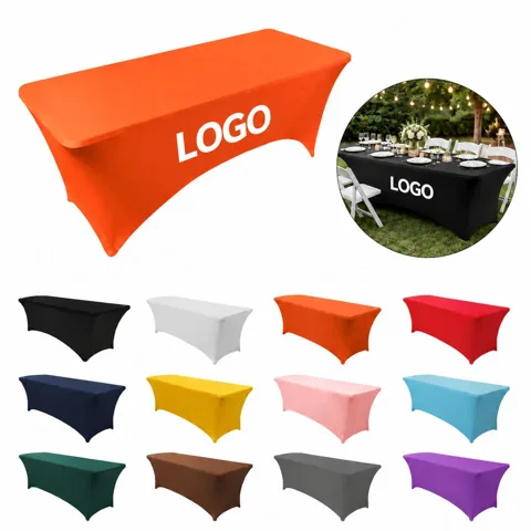 Elastic Fitted Table Cover for Round Rectangular Oval Tables