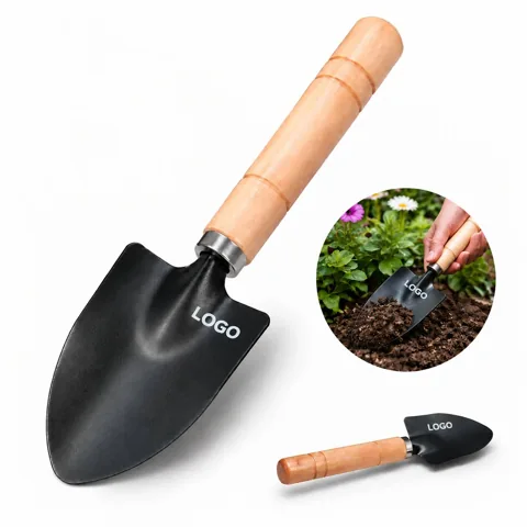 Wooden Handle Garden Shovel for Planting and Transplanting